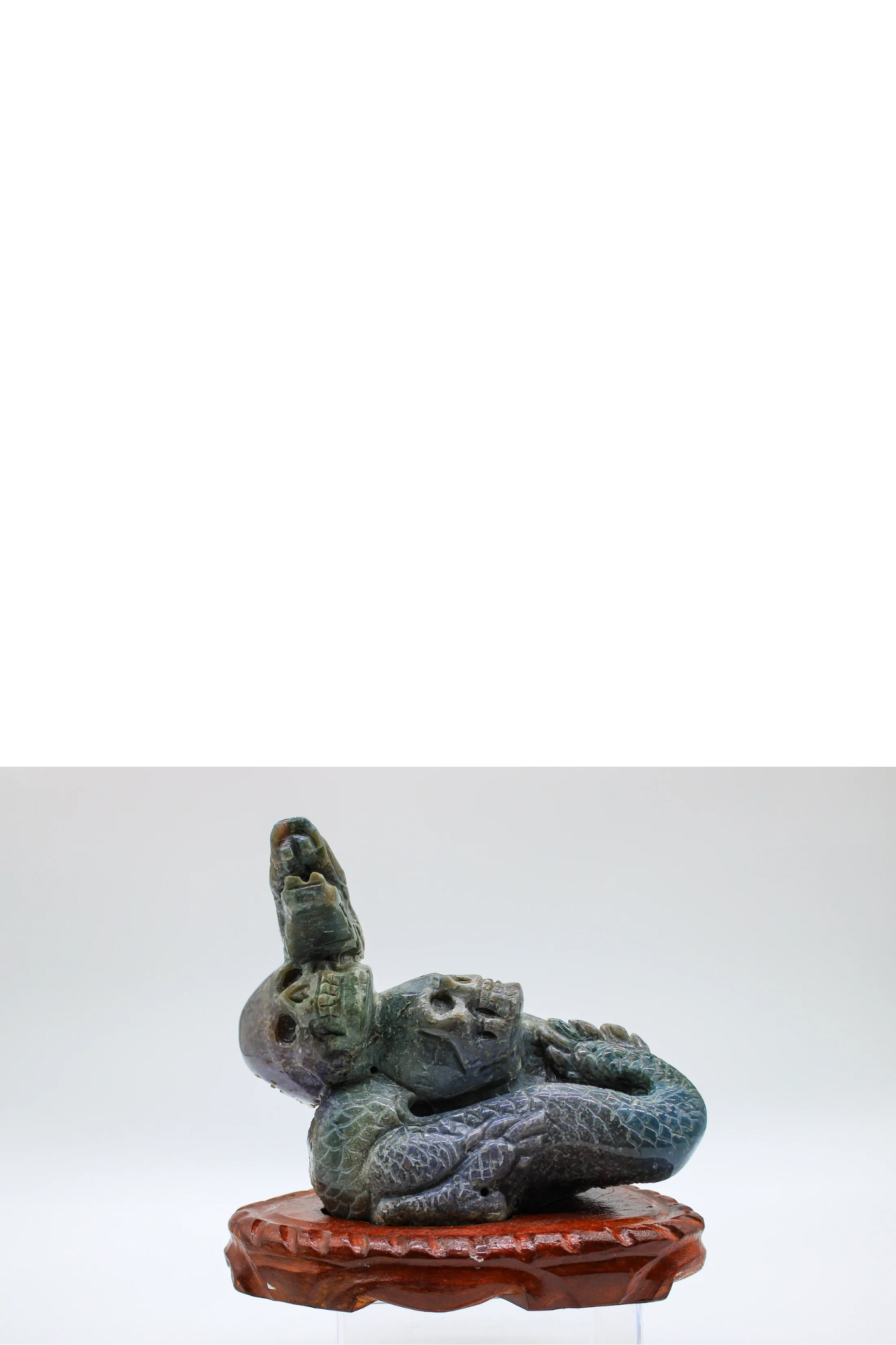 Dragon with Skulls - Botryoidal Chalcedony and Grape Agate